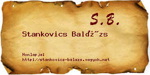 Stankovics Balázs névjegykártya