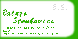 balazs stankovics business card